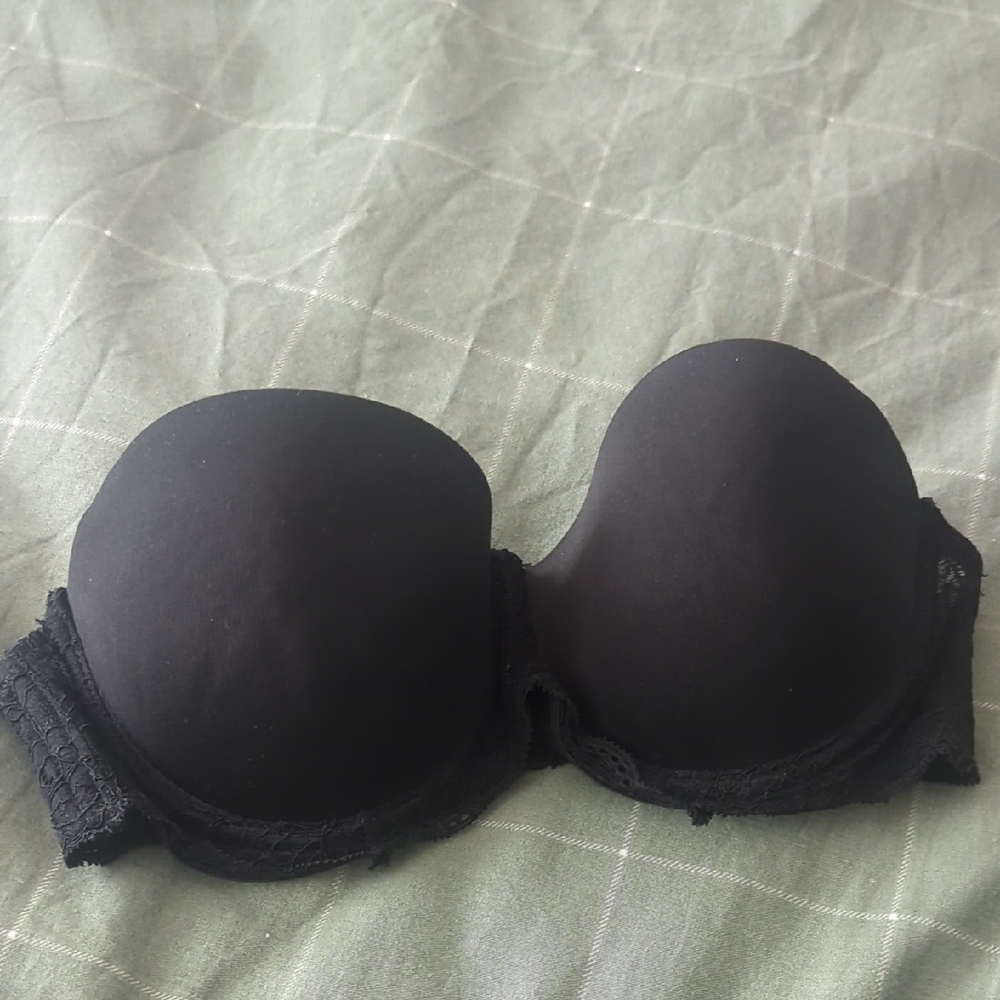 Strapless Pushup Black Bra